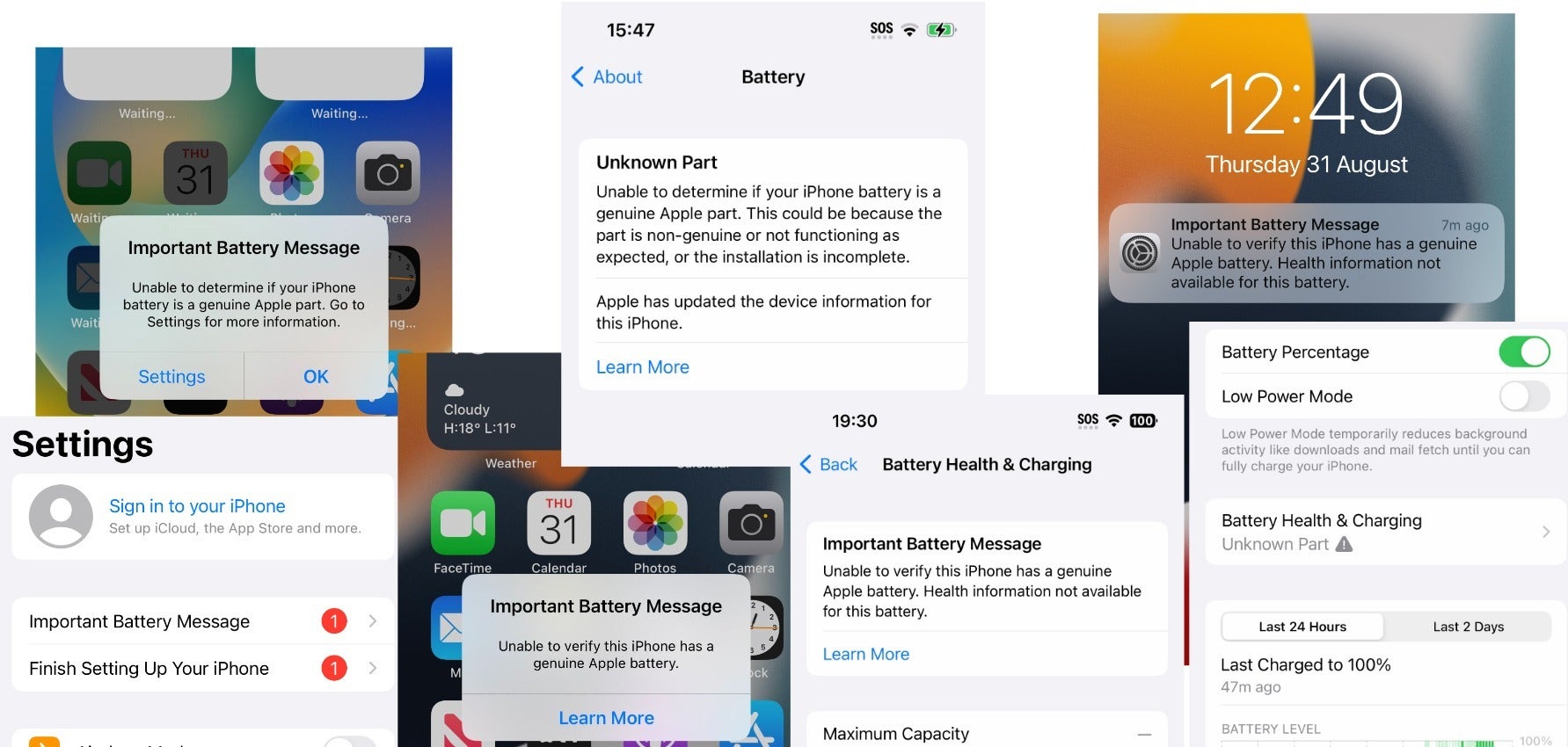 iPhone messages after genuine part repairs without Apple server authentication - Apple repairs still a nightmare despite welcome iPhone 15 Pro design changes