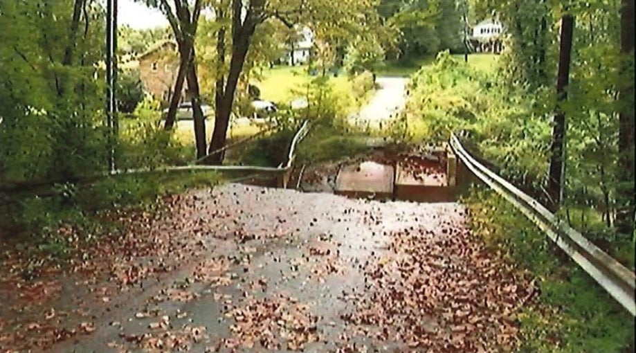 Picture of the collapsed bridge snapped in the light of day after the incident - Family sues Google and others alleging that the Maps app led husband to his death