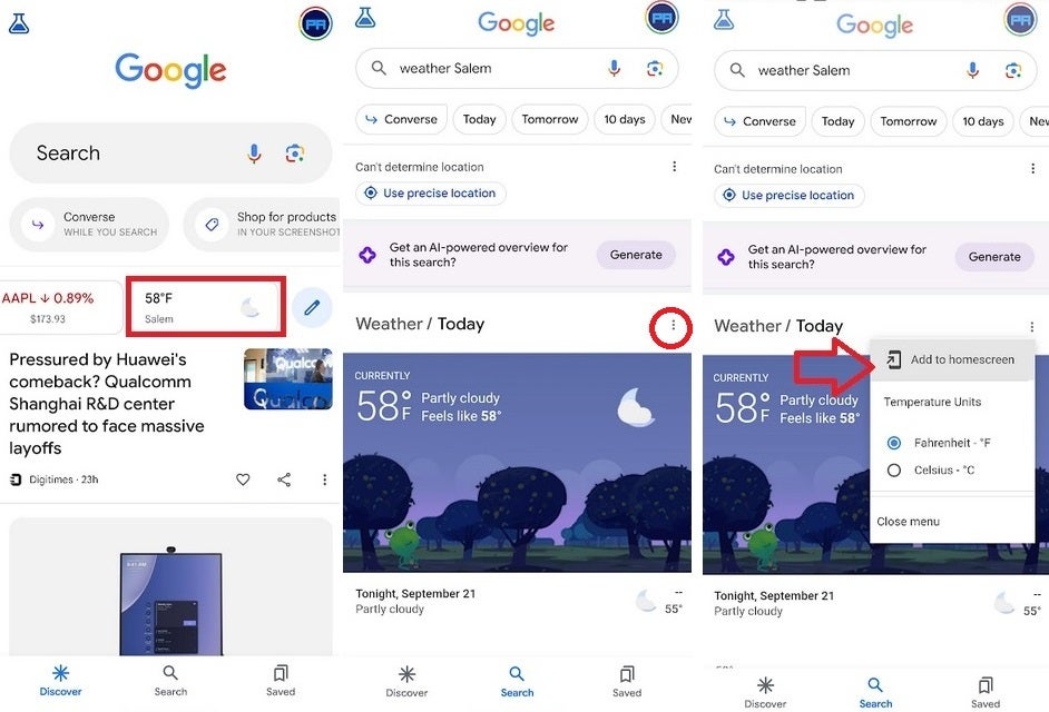 Comment ajouter l'interface utilisateur Google Weather à l'écran d'accueil de votre téléphone Android - Nouvelle interface utilisateur Google Weather repérée sur les téléphones Pixel et Galaxy