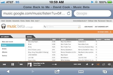 Google Music works on iOS thanks to its web-based player