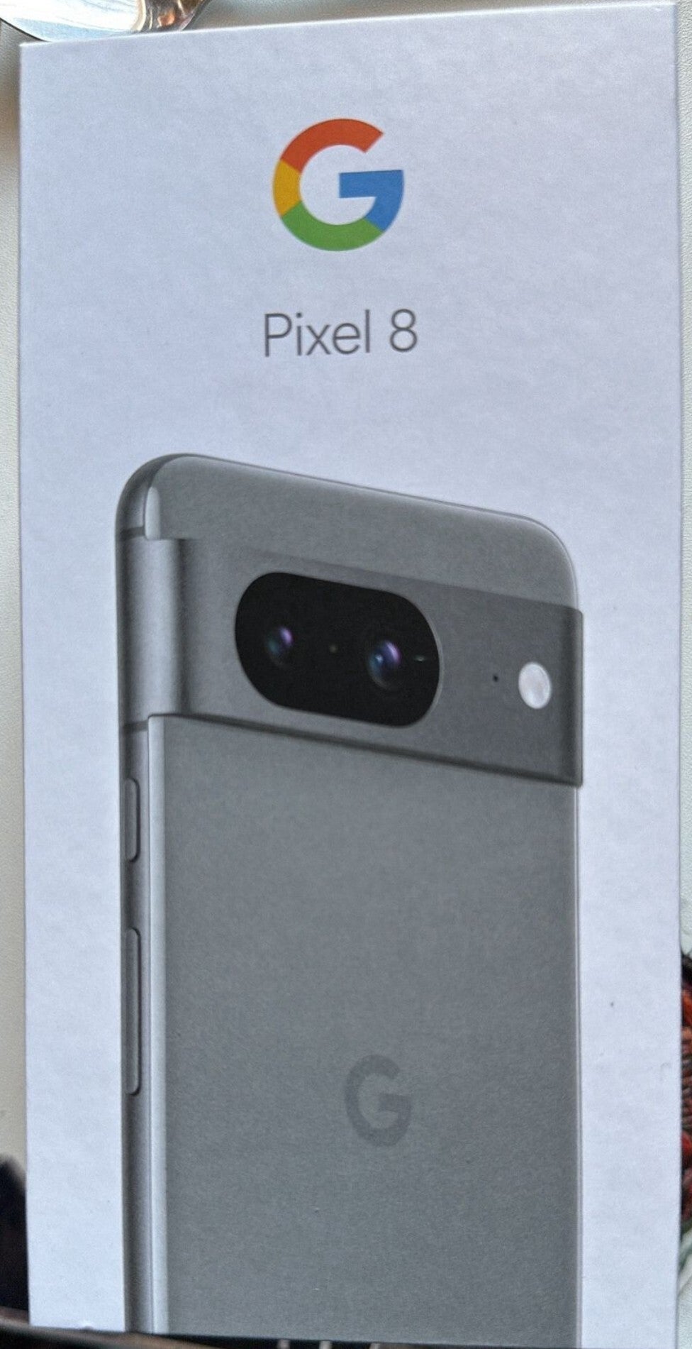 Pixel 8 box front - Google Pixel 8: what key display and storage specs are on the box?