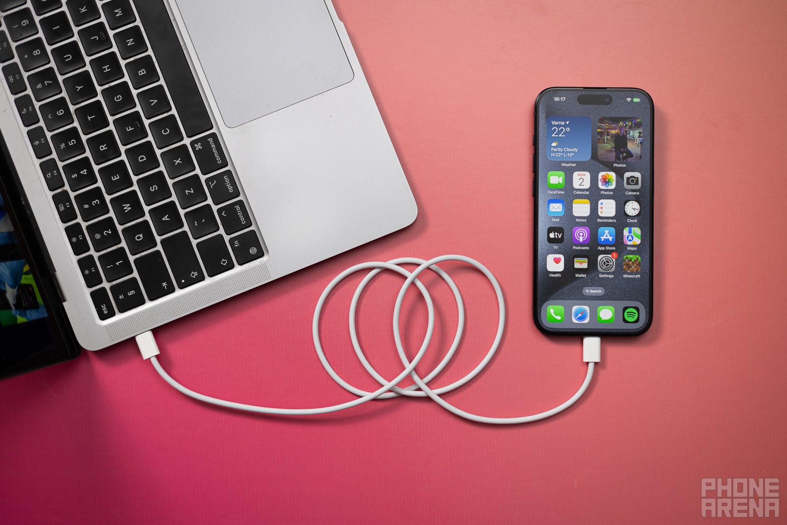 Transferring files to MacBook (Image credit - PhoneArena) - iPhone 15 Pro USB C speeds tested: USB 3 cable vs stock cable, does it make a difference?