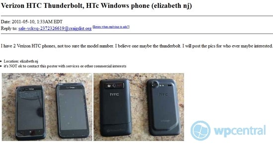 Verizon's HTC Trophy shows up on Craigslist with an asking price of $160