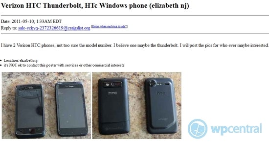 Verizon&#039;s HTC Trophy shows up on Craigslist with an asking price of $160