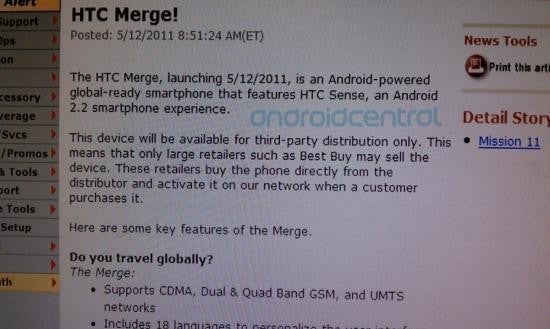 Verizon's HTC Merge is going on sale today, but only through third-party distribution
