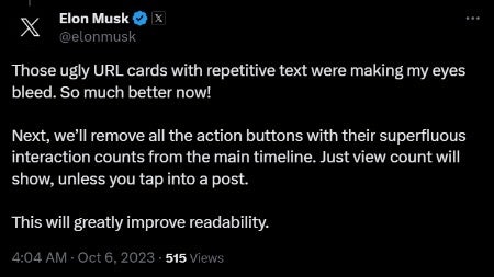 Elon Musk plans to remove likes and repost counts from X's main timeline