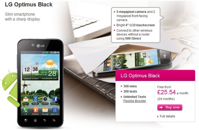 LG Optimus Black available for free at T-Mobile UK