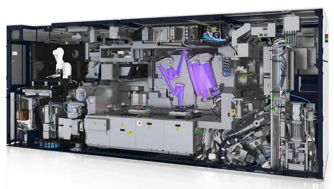 ASML's extreme ultraviolet lithography machine which is about the size of a school bus - China might be licking its lips as Canon reveals tech that could produce 2nm chips without EUV