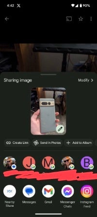 Android 14&#039;s native share sheet within Google Photos is now rolling out more widely