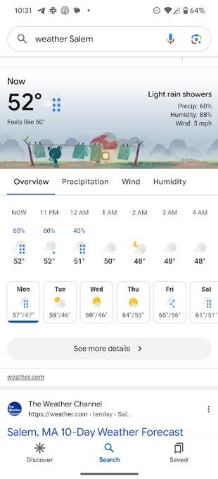 The new Material You weather UI found inside the Google app on Pixel phones - Google is adding a feature to the Android version of Maps that the iOS app has had for four years