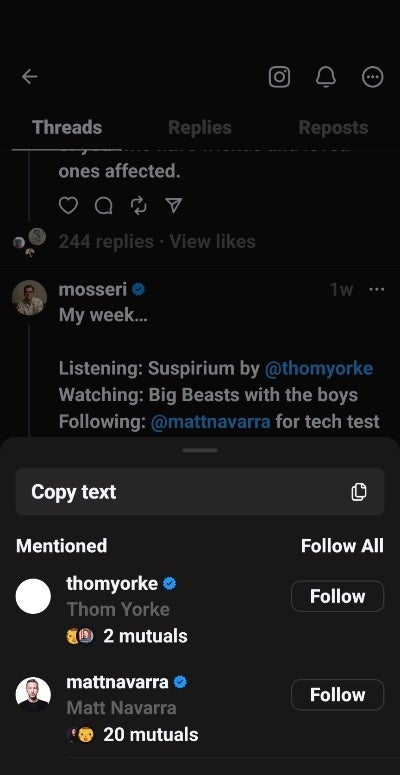 Threads by Instagram révèle de nouvelles fonctionnalités secrètes sur mobile et sur le Web