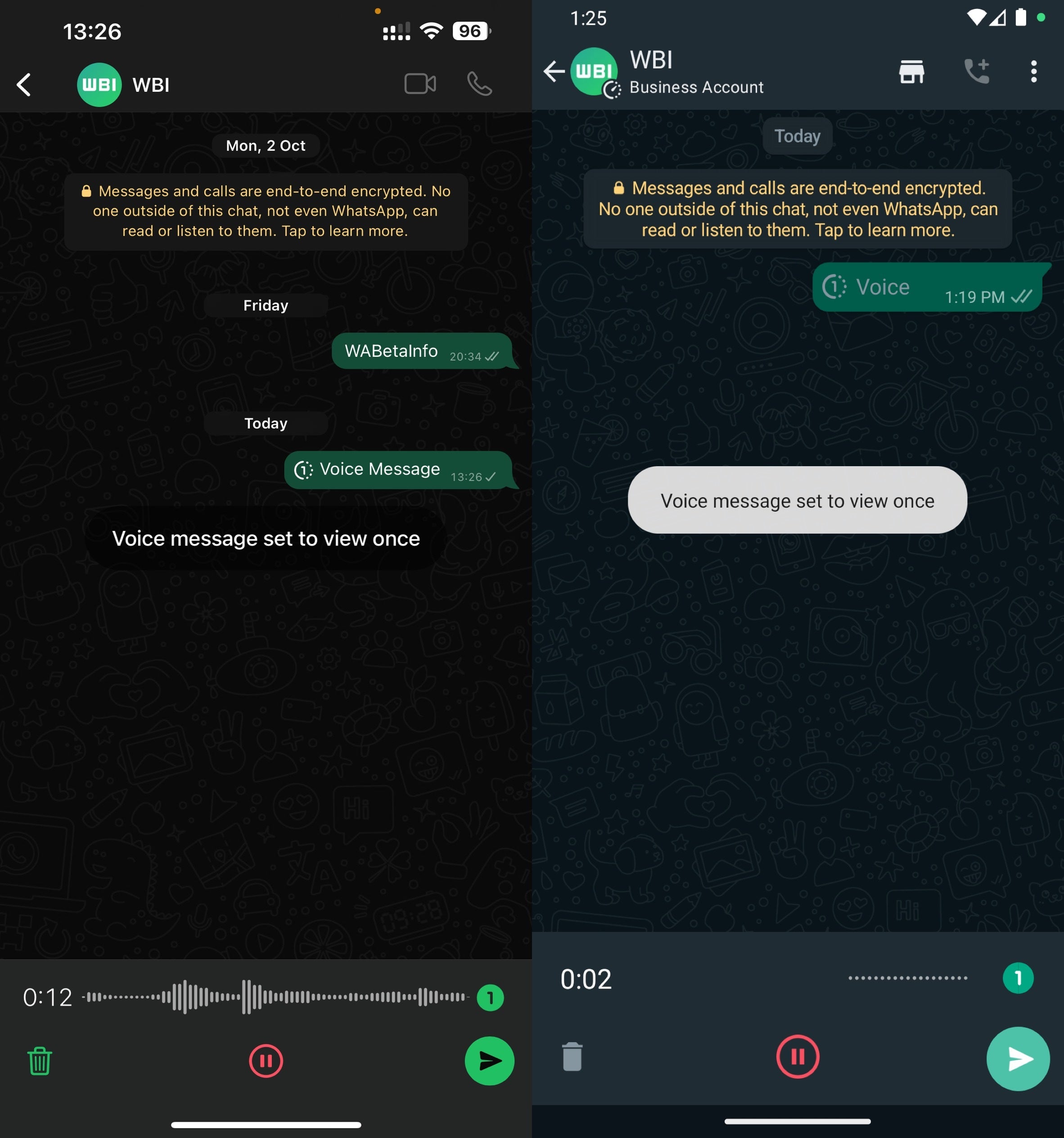 Image Credit–WABetainfo - WhatsApp is rolling out &quot;view once&quot; mode for audio messages