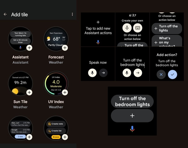 You can now have custom action buttons on Wear OS with a new Google Assistant tile