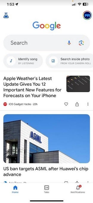 Screenshot of the Google Search app on iPhone - It's Google's turn in court to defend the huge annual payments it makes to Apple for iPhone search