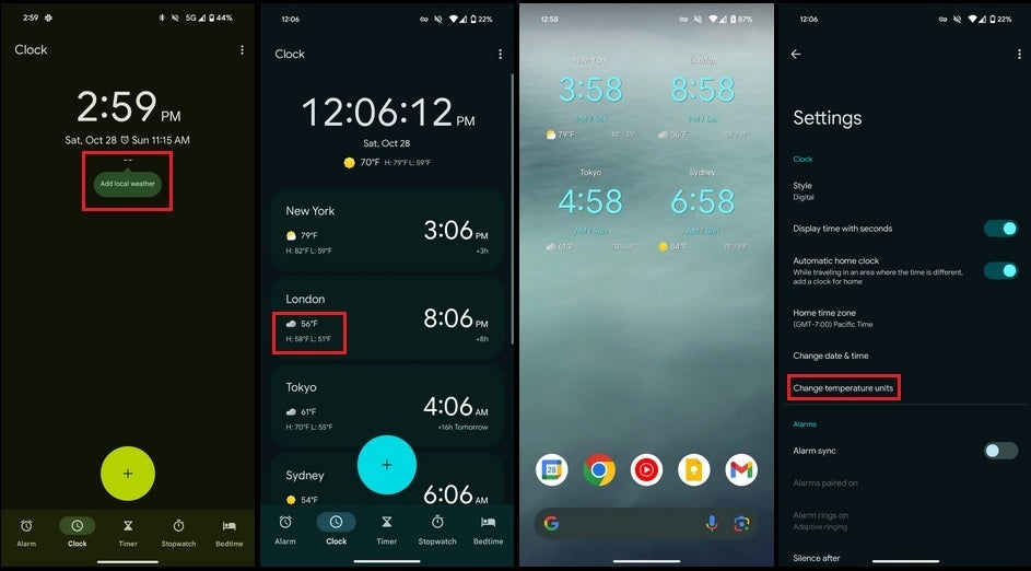 Weather integration comes to the Pixel's Clock app. Image credit-9to5Google - Google adds weather integration to the Clock app on some Pixel models