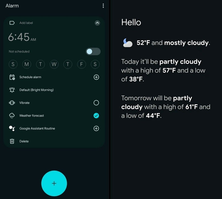 Pixel users will be able to see a full-page weather forecast when a scheduled alarm goes off - Google adds weather integration to the Clock app on some Pixel models