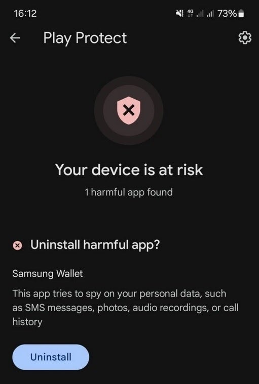 Google accidentally flags Samsung Wallet and Samsung Message - Huawei phones are telling users that the Google app is malware, dangerous, and should be uninstalled