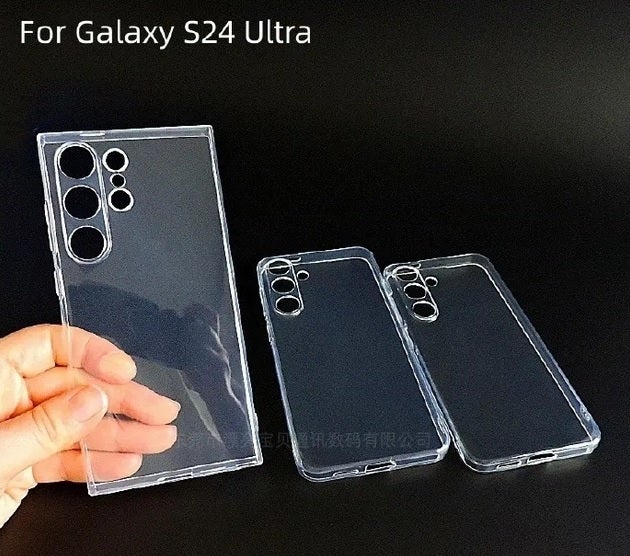 Cases supposedly for the Galaxy S24 series are displayed - Photo of TPU cases for Galaxy S24 series shows no obvious design changes for the three phones