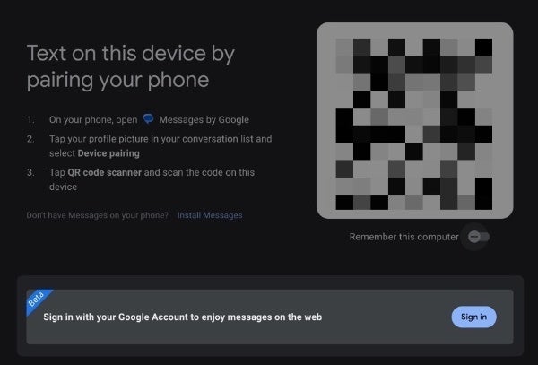 Google Messages on the web gets easier to pair with account-based pairing