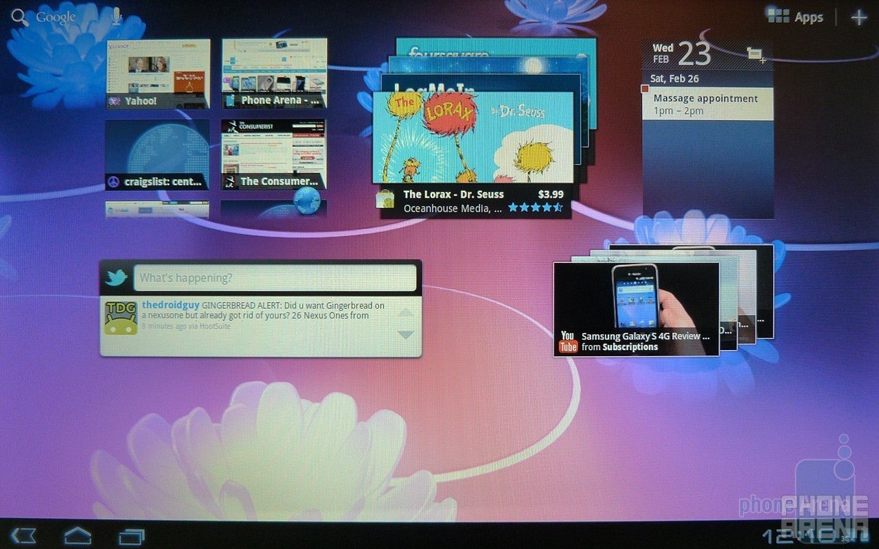 Homescreen widgets - Honeycomb – the tablet-optimized OS