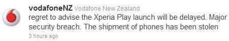 Thieves steal Sony Ericsson Xperia PLAY New Zealand shipment?