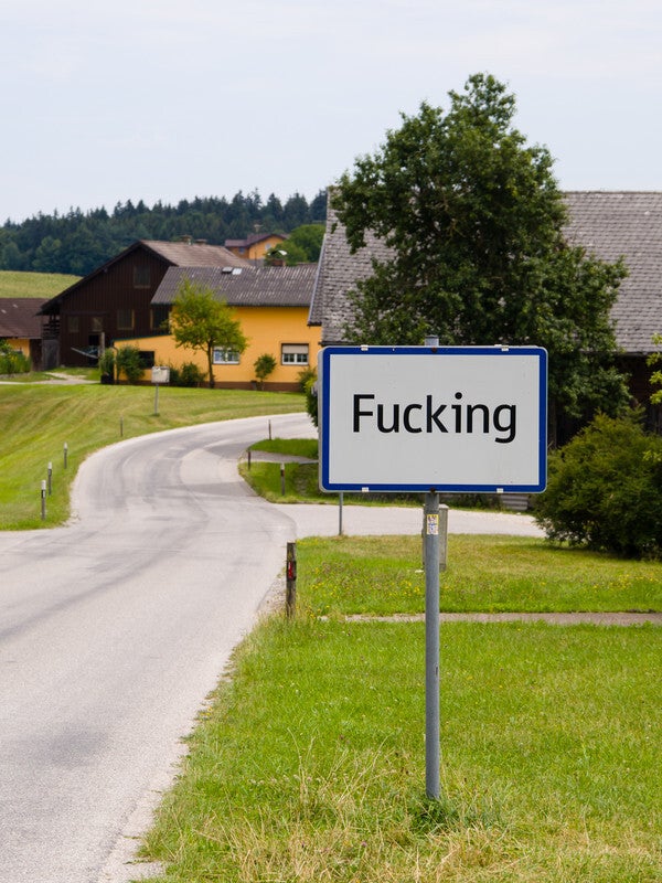 The Austrian town Fugging was called Fucking until 2021. Image credit - Tobias &quot;ToMar&quot; Maier, Wikimedia Commons, CC3.0 - Ducking autocorrect comparison! Who does autocorrect best: iPhone vs Samsung Galaxy vs Google Pixel