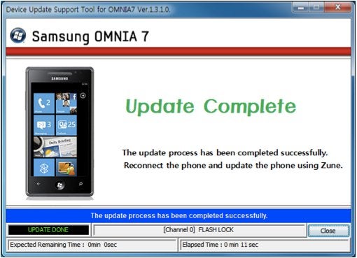 Software patch available to Samsung Omnia 7 units unable to install prior security build