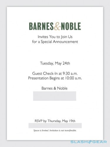 NOOK Color 3G might be announced at a Barnes &amp; Noble event on May 24