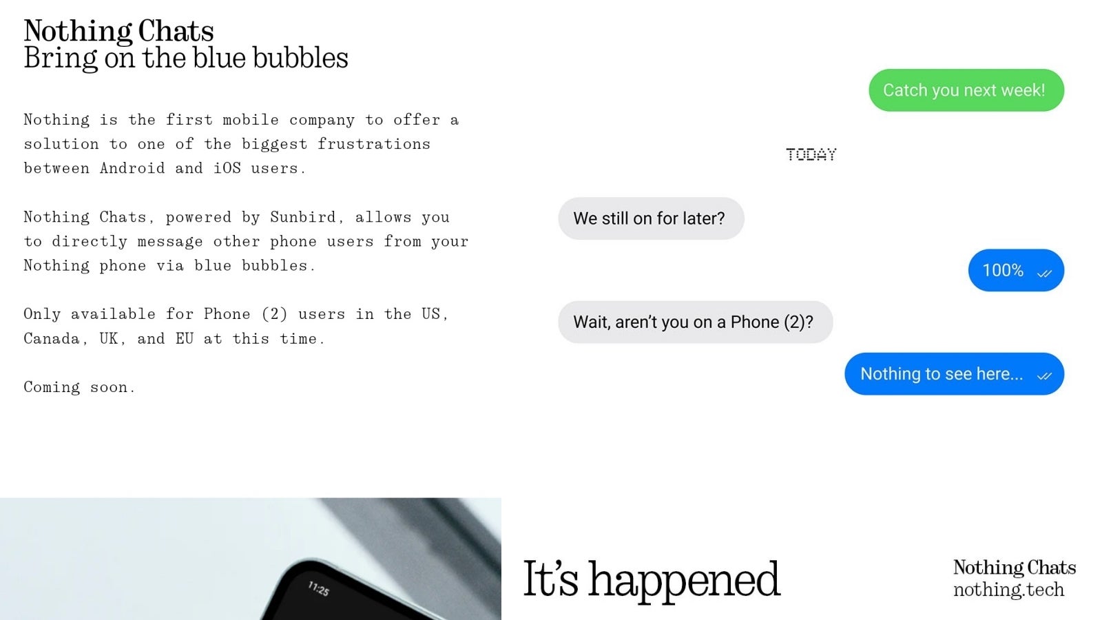 Sorry, America! iMessage coming to Android won’t solve the real problem: Don’t let Nothing fool you