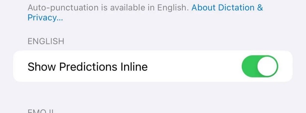 This toggle will appear in iOS 17.2 to allow users to disable inline text predictions but keep predictive text - iOS 17.2  will bring a useful new toggle to the iPhone's virtual QWERTY