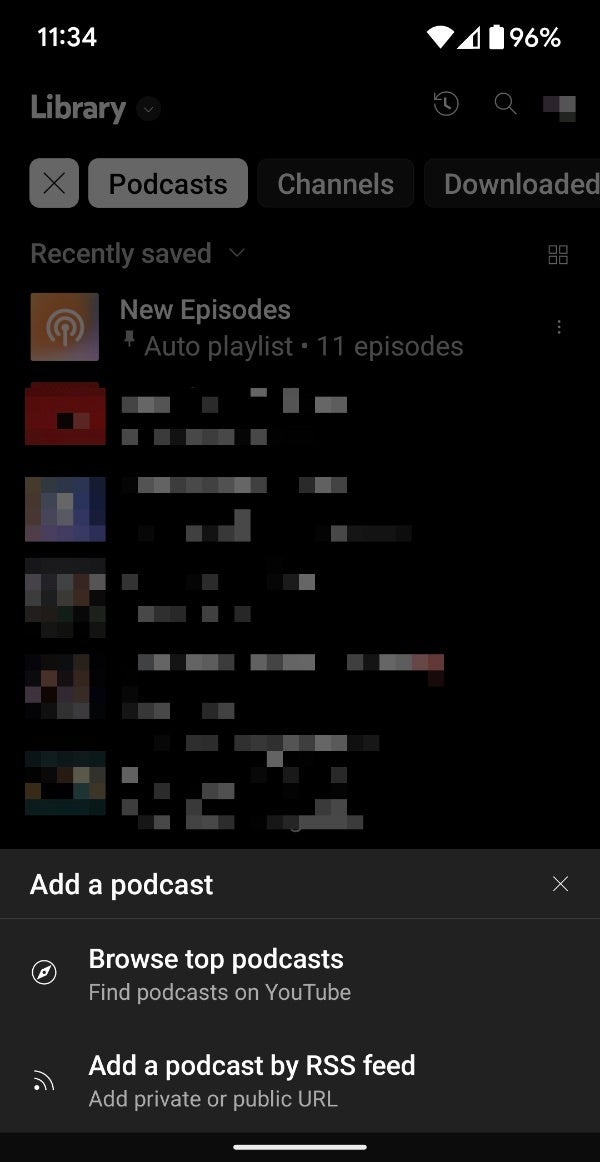 You can now manually add your podcasts via RSS on YouTube Music