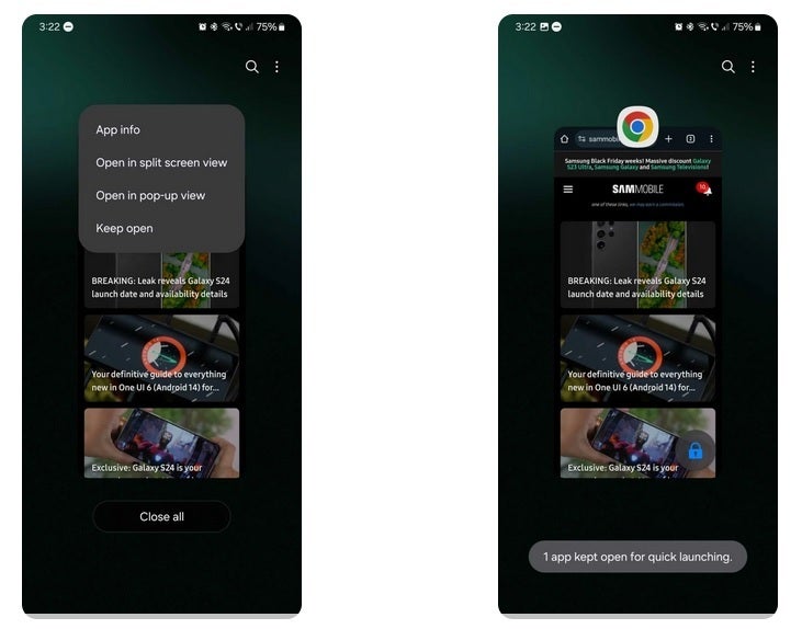 On some Galaxy phones with One UI, you can lock an open app so that it isn't accidentally shut - Brilliant idea on One UI keeps Galaxy users from closing open apps by mistake