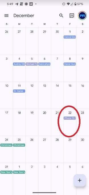 A significant event reminder is also added to the Google Calendar - Receive an alert when one of your contacts is about to have a special day