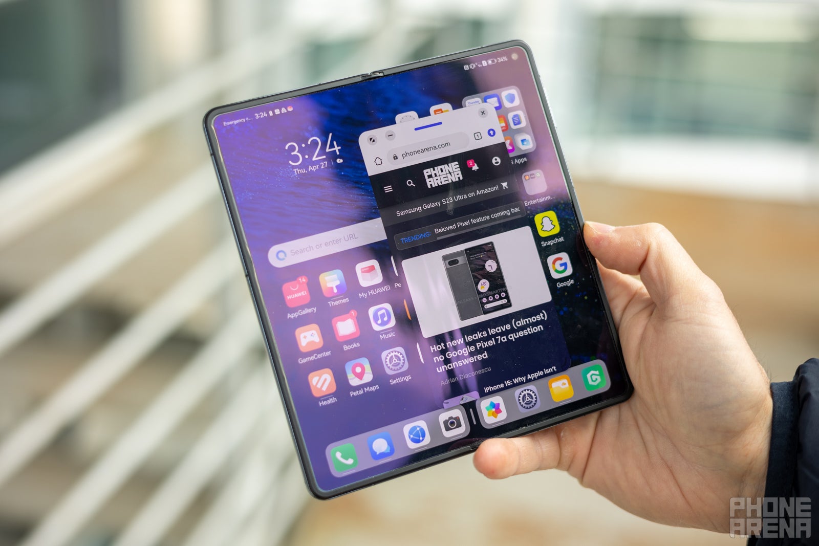 (Image Credit - PhoneArena) Huawei&#039;s Mate X3 was one of a few new foldable phones with almost crease-less design - PhoneArena 2023 &quot;Flagship Killer&quot; Awards: the most under-rated phones out there