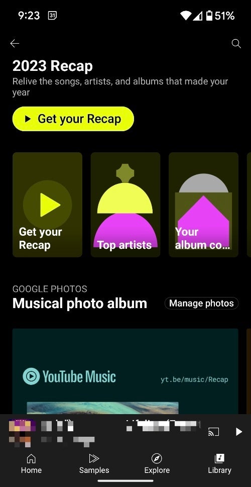 YouTube Music is rolling out its 2023 recap with your personalized album art