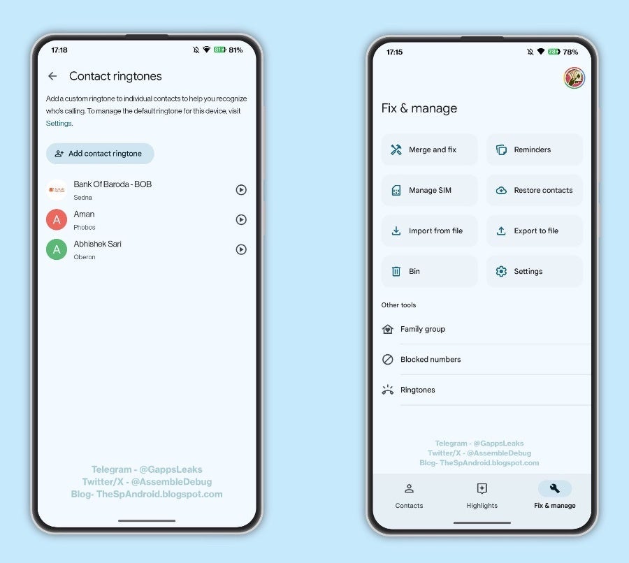 Google Contacts testing a separate section to manage all of your contacts&#039; ringtones
