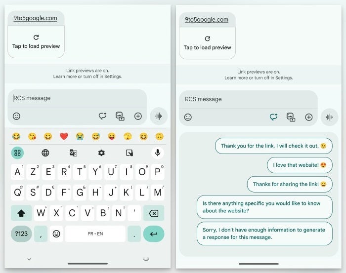 Google Messages begins to roll out a redesigned split-level text field with shortcuts