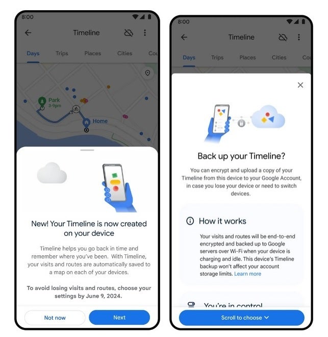 With the upcoming Maps update, you'll save your Timeline on your device but can still have it encrypted in the cloud - Google Maps update will allow you to erase all traces of your visits, searches, and more
