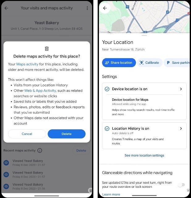 Google Maps will delete all evidence that you visited a certain location and show you your Timeline and Location History status - Google Maps update will allow you to erase all traces of your visits, searches, and more