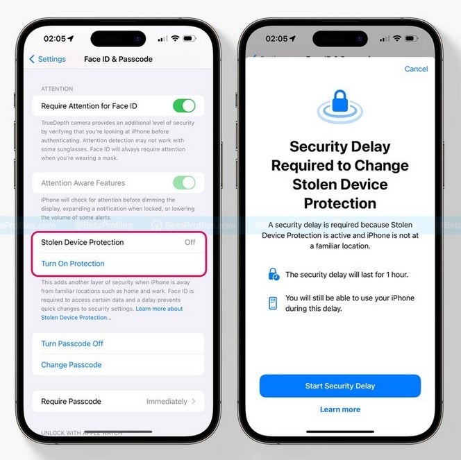 Apple adds another layer of biometric protection to the iPhone in iOS 17.3; Image Credit Beta Profiles - New iOS 17.3 feature will keep a thief out of your iPhone and your banking apps