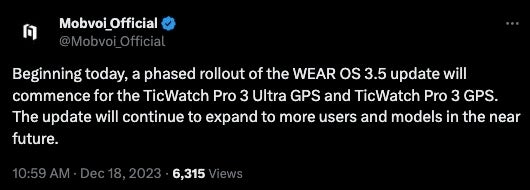 TicWatch Pro 3 Series finally gets Wear OS 3.5 update with rollout beginning today