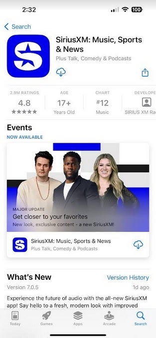SiriusXM listing in the App Store - SiriusXM is accused of &quot;trapping consumers&quot; by not making it easy to cancel subscriptions