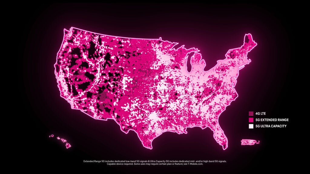 T-Mobile coverage map as of late October - Biden-signed 5G sale law gives T-Mobile control over more mid-band 2.5GHz spectrum
