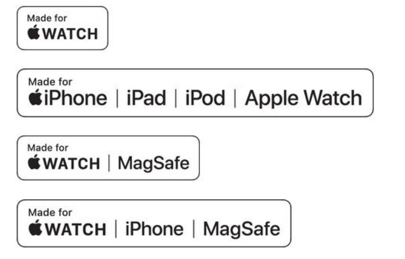 Carregadores de terceiros certificados pela Apple terão um desses emblemas MFi na embalagem – a foto mostra por que os proprietários da série iPhone 15 precisam usar um carregador genuíno da Apple ou certificado pela Apple (MFi)