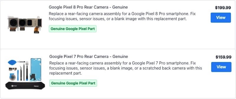 Las piezas de reparación de Google Pixel 8 y 8 Pro costarán más que sus predecesores
