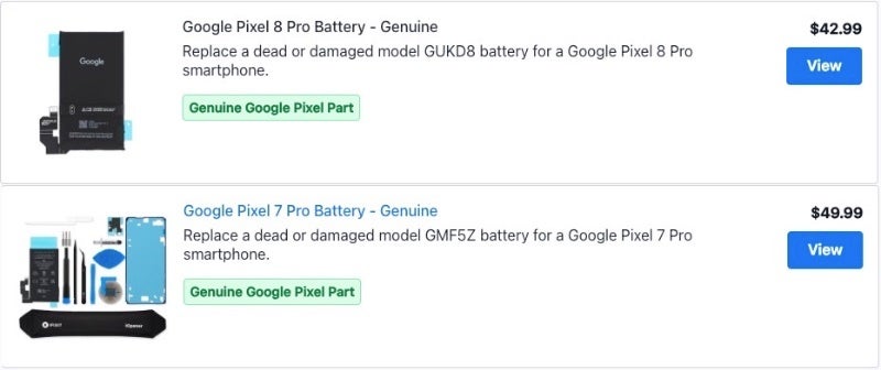 Fuente - iFixIt - Las piezas de reparación de Google Pixel 8 y 8 Pro costarán más que sus predecesores