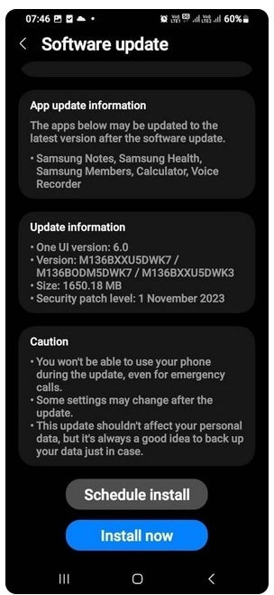 The Galaxy M13 5G is updated to Android 14 and One UI 6.0 - Entry-level Galaxy M13 5G updated to Android 14