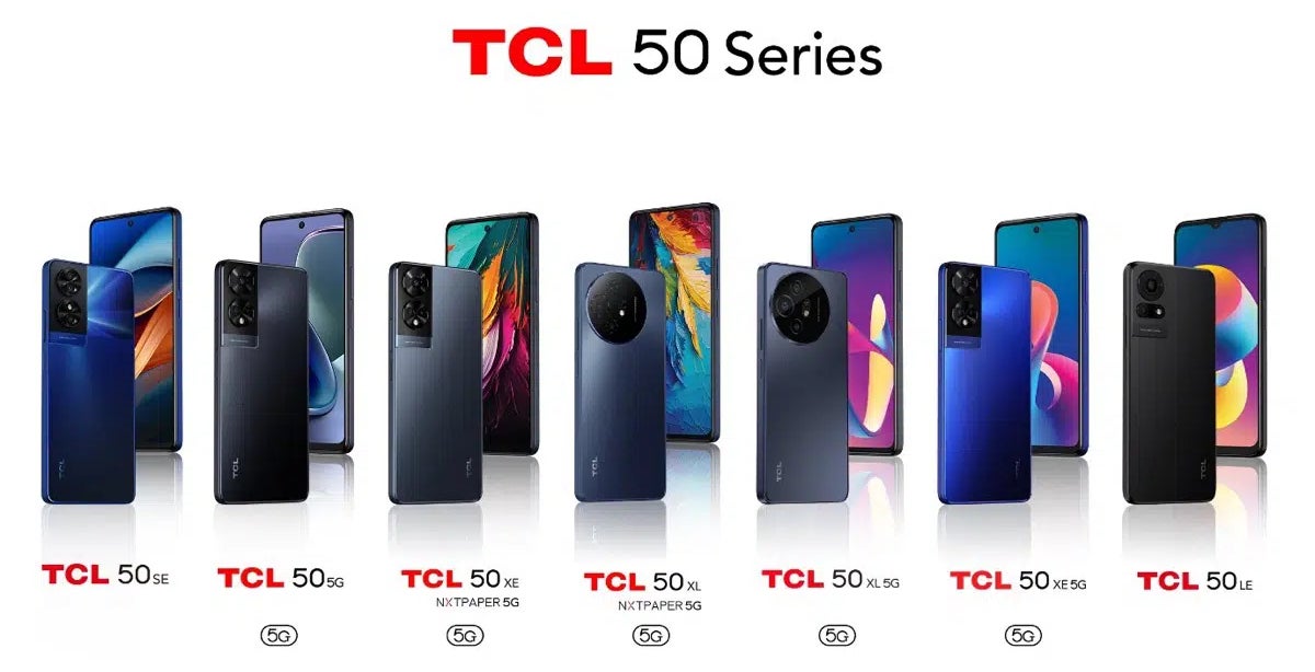 TCL revela vários smartphones da série 50, dois novos tablets NXTPAPER
