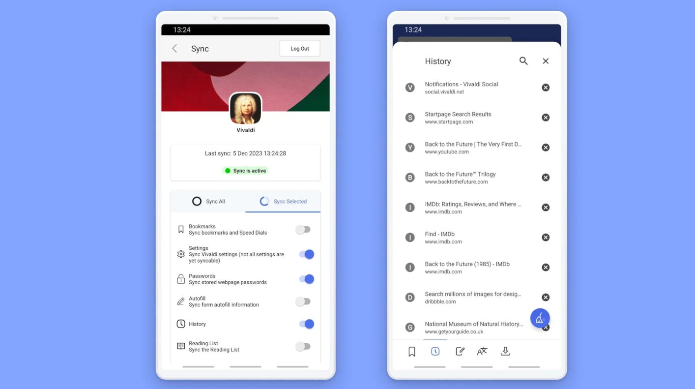 Vivaldi for Android updated with full history sync, more improvements