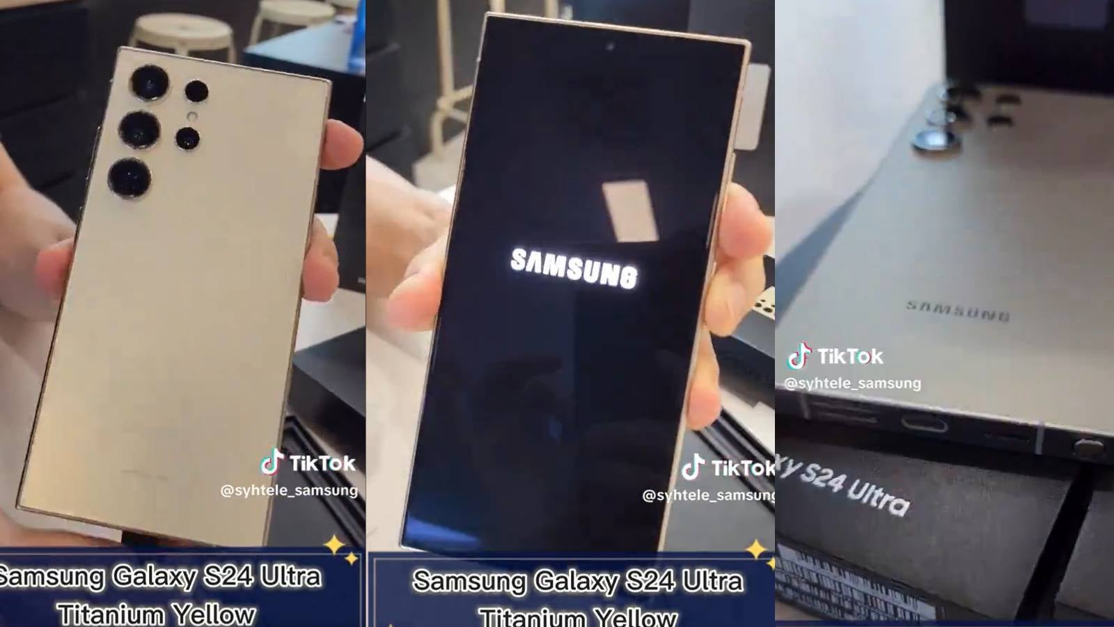 L'utilisateur X joue avec le feu en publiant des vidéos de déballage du Galaxy S24 Ultra en trois couleurs